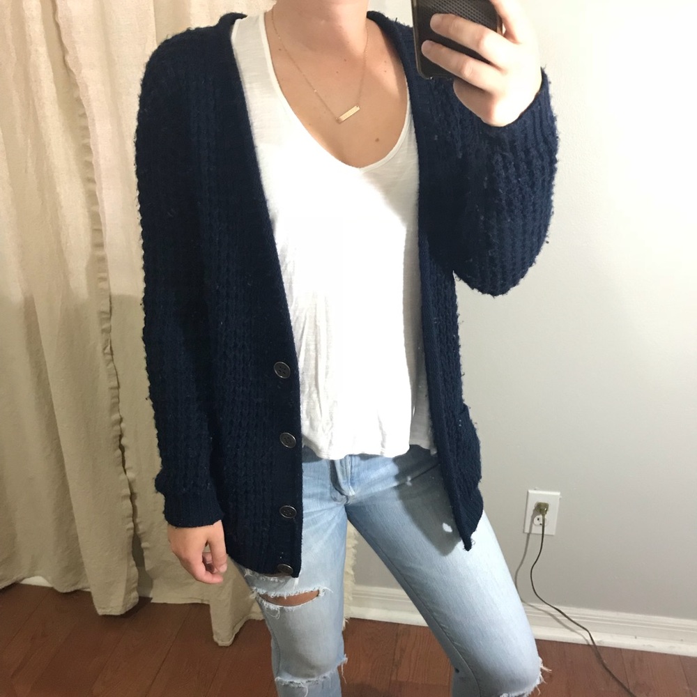 Dark blue cozy cardigan